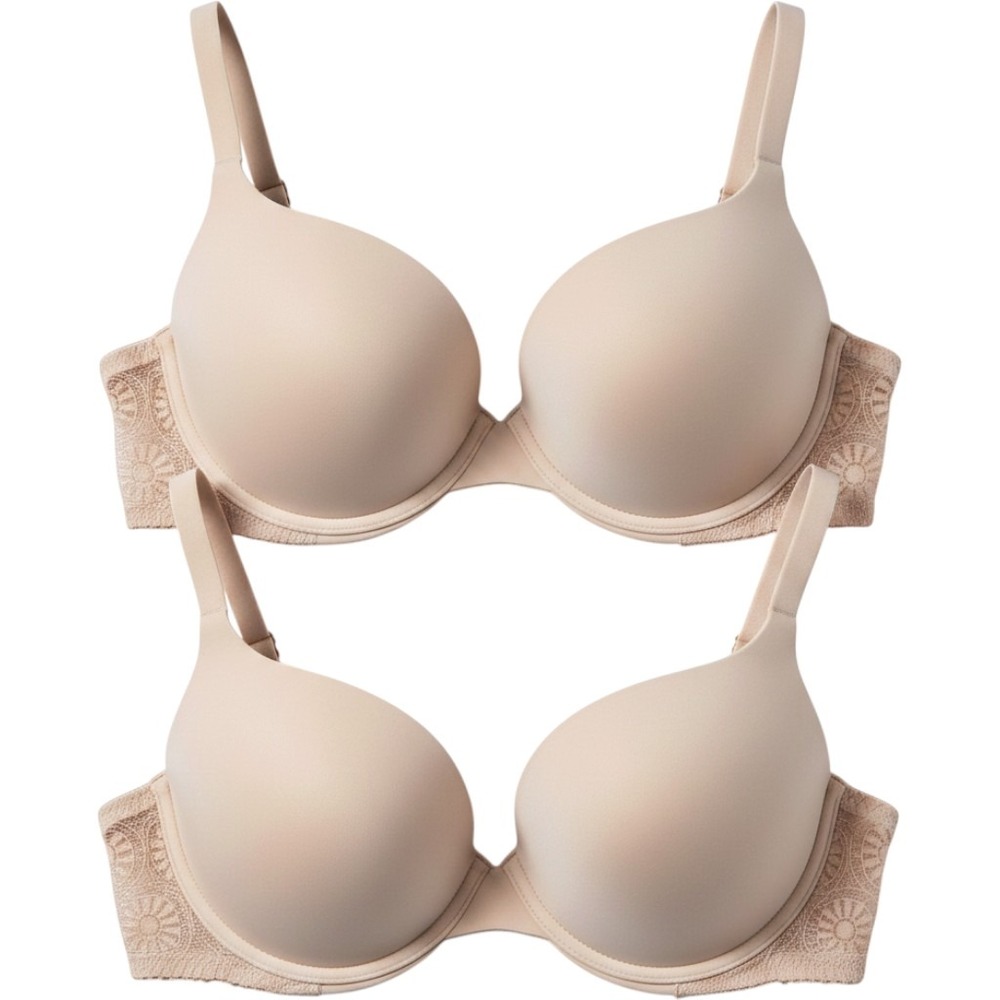 Lucky Brand Blush Pink Lace Push Up‎ Bra Smooth Molded Cup 40D RN71222 S3